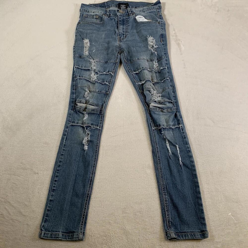 Kayden K Jeans Womens Size‎ 30 Blue Skinny Distressed Mid Rise Medium Wash 29.5"